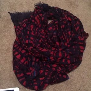 Vera Beadley red and blue plaid scarf